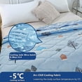 thumbnail image 4 of Ohufall Cooling Comforter Cloud Tree Print Lightweight Quilt Summer Bedding Washable Cotton Bed Quilt For Indoor Use Back To School, 4 of 7