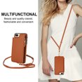 thumbnail image 3 of Wallet Case for Apple iPhone 8 Plus/iPhone 7 Plus, with Crossbody Shoulder Strap & Hand Wrist Cards Holder Zipper Pocket Stand Feature Full Protective Shockpoof Case for iPhone 8 Plus/7 Plus,Brown, 3 of 7