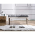 thumbnail image 3 of Hanyu Small Padded Bench, Square Upholstered Rustic Ottoman Bench, Vanity Stools for Bedroom, 15.75" x 15.75" x 15.7" Beige, 3 of 9