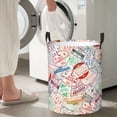 thumbnail image 4 of Goofa Passport Stamp Printed Circular Hamper,Laundry Basket with Handles,Storage Baskets Foldable,Large Capacity Laundry Hamper-Small, 4 of 8