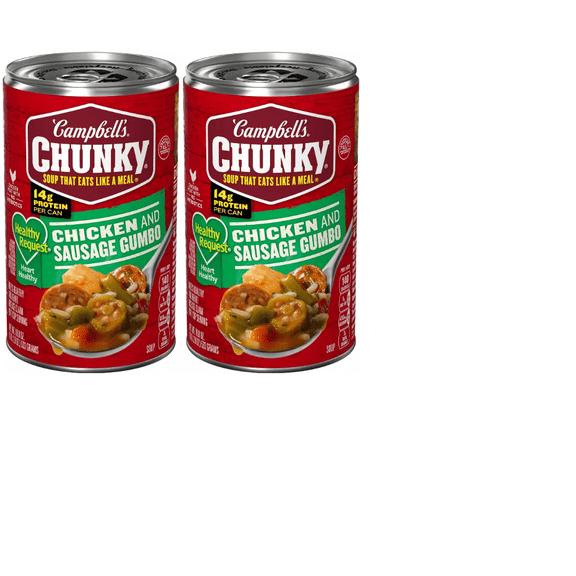 Campbell's Chunky Healthy Request Grilled Chicken & Sausage Gumbo Soup - 18.8oz-pack of 2