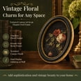 thumbnail image 3 of Home Decor Collection 6x8 Gold Ornate Rose Still Life Oval Framed Wall Art, Vintage Floral Canvas Artwork with Black and Gold Resin Frame, Botanical Tabletop or Wall Décor, 3 of 11