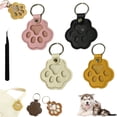 thumbnail image 1 of Dog Hair Keychain,New Cute Pet Hair Keepsake Keychain,Creative Cat and Dog Hair Collector Holder,Leather Keychains (4PC-2), 1 of 7