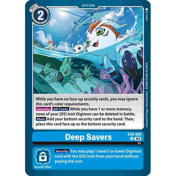 Digimon Chain of Liberation Uncommon Deep Savers EX8-068