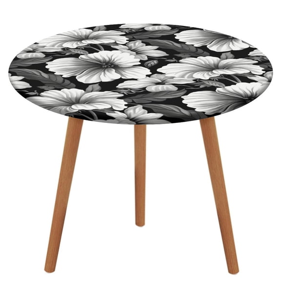 Nostalgic Vintage Floral Fitted Table Cover - Waterproof Elastic Edged Tablecloth Wipeable Table Cloth for Spring Party Dinner Table Decor (Fit for 45"-54" Round Tables)