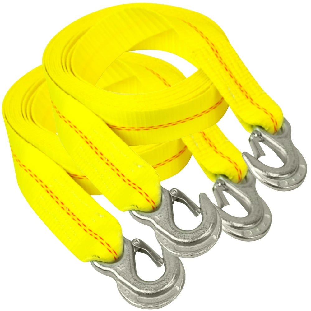 VULCAN Tow Strap with Snap Hooks 2 Inch x 10 Foot, 2 Pack 3,000