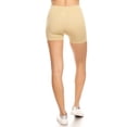 thumbnail image 4 of Women's Casual Stretch Elastic Waist Solid Basic Mini Biker Shorts Pants (Pack of 3), 4 of 4