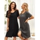 thumbnail image 3 of Ekouaer 3 Pack Women's Button Down Nightgowns Short Sleeve Night Shirts for Women Sleepwear V Neck Sleep Dress, 3 of 4