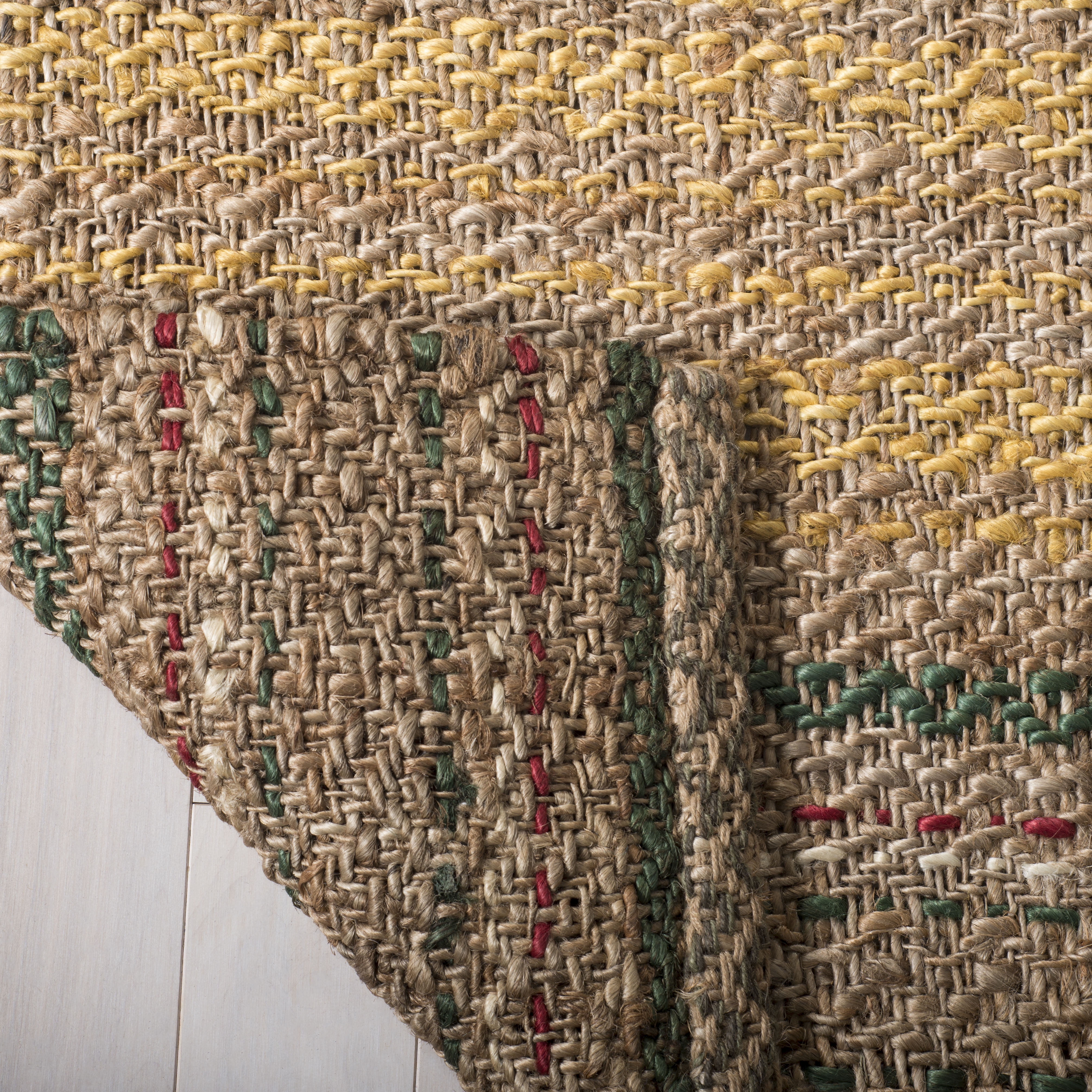 SAFAVIEH Natural Fiber Ombre Striped Jute Runner Rug, Natural/Gold, 2'6" x 8'