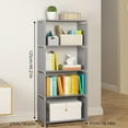 thumbnail image 2 of 5-Tier Book Shelf 4 Cube Storage Organizer Tall Bookcase Shelf Assembled Freestanding Vertical Storage Rack for Bedroom / Living Room / Office / Closet / Study Room, 2 of 5