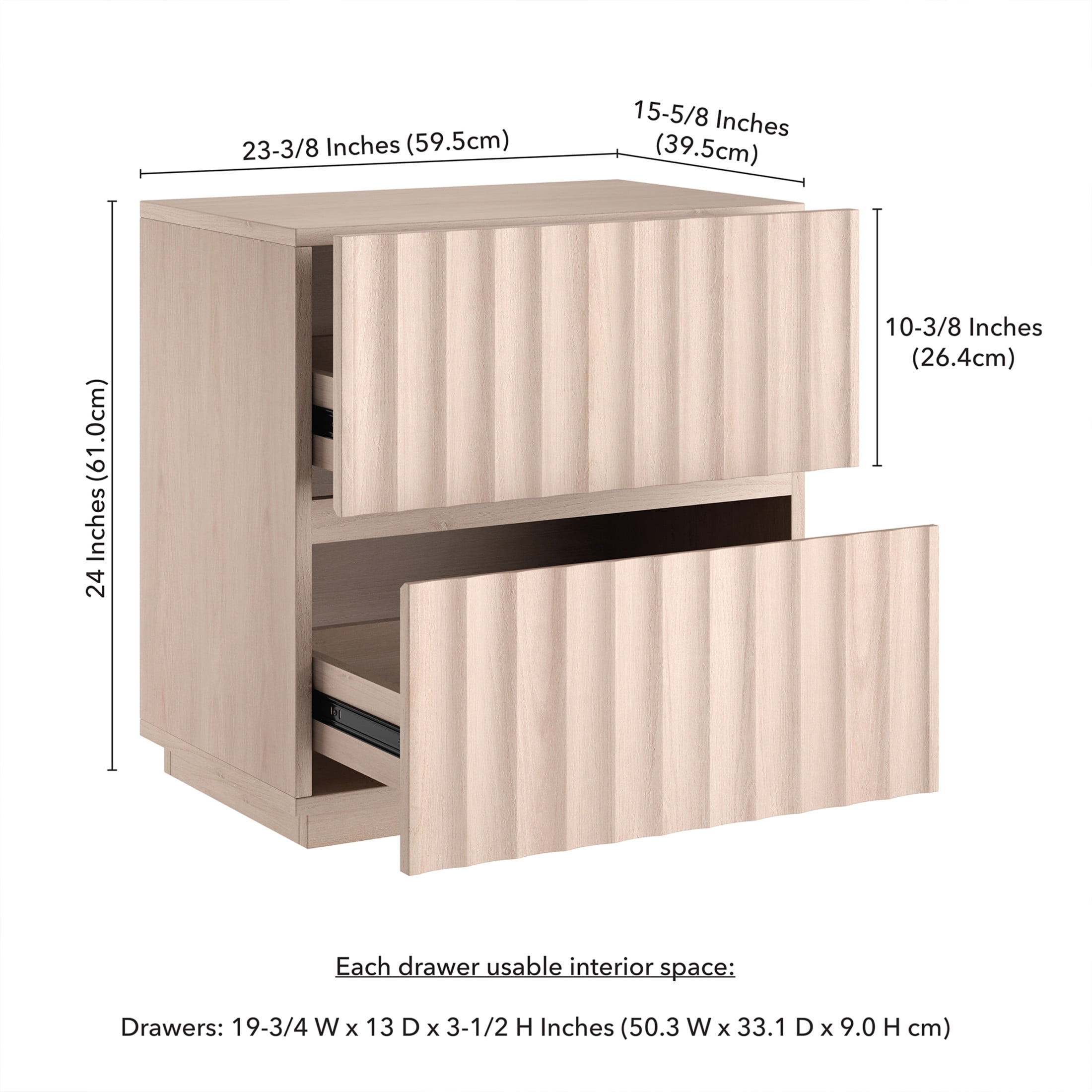 Evelyn&Zoe Modern/Contemporary 24" Wide Alder White Nightstand
