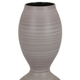 thumbnail image 2 of Modern Flower Vase, Double Bulb Ombre Textured Gray Ceramic, 17 Inch, 2 of 6