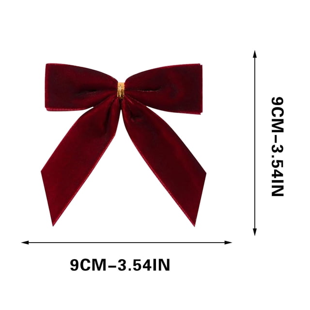 Christmas Tree Decorations Velvet Christmas Tree Bows Small Burgundy Decorations for Wreaths, Gift Wraps, Crafts, Weddings, and Parties Christmas Gift Bags