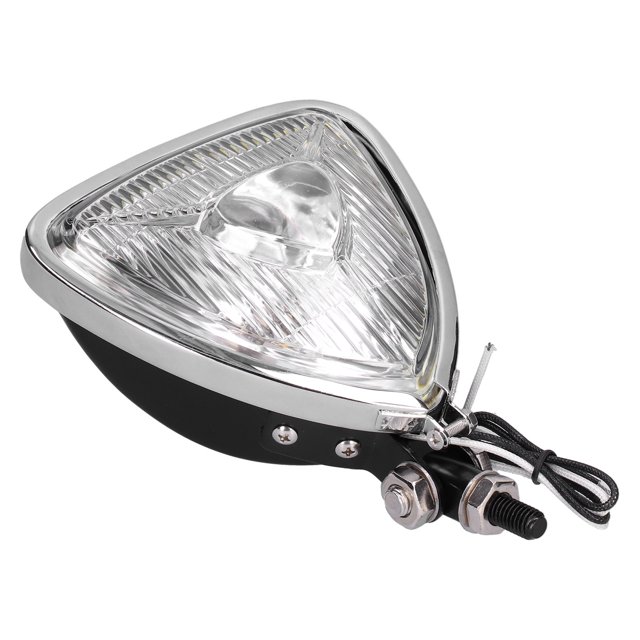Faro de motocicleta carcasa negra de acero inoxidable lente de vidrio transparente luz delantera de motocicleta para modificación ANGGREK Otros