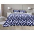 thumbnail image 1 of Ladybug Comforter & Sham Bedding Set, Bees Happy Season Bugs with Chamomiles Playroom Theme, 3 pcs Duvet Set Microfiber Filling Quilt, 5 Sizes, Navy Blue White Yellow, by Ambesonne, 1 of 4