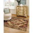 thumbnail image 3 of Unique Loom Saturn Collection Area Rug - Evo (5' 3" Square Burgundy Beige/Cream), 3 of 11