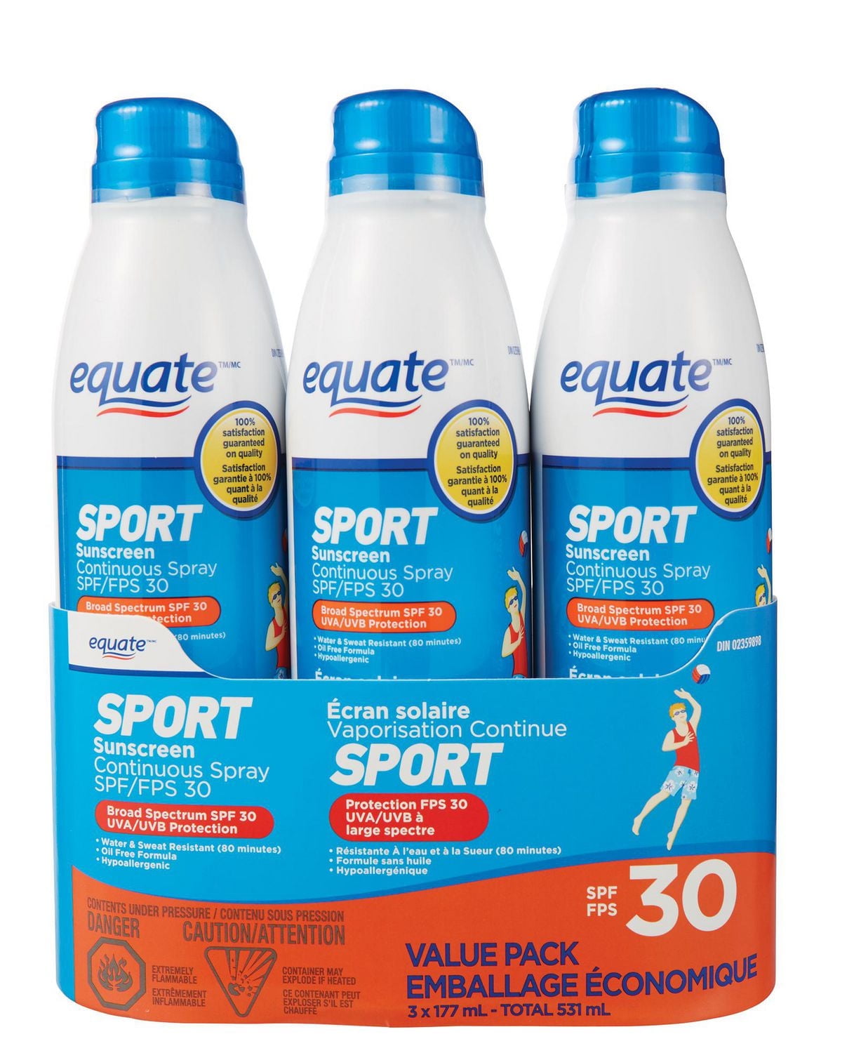 Equate Value Pack Sport Sunscreen Continuous Spray Spf 30
