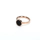 thumbnail image 3 of Anillo de acero de titanio brillante con forma de concha negra redonda que no se decolora, anillo conmemorativo de viaje con lunares, anillo sencillo a juego, 3 of 6