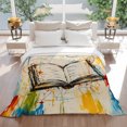 thumbnail image 3 of Flannel Throw Blanket for Couch Sofa Bed, Abstract Open Book Soft Cozy Warm Fuzzy Blanket 50x60in, 3 of 9