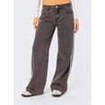 thumbnail image 4 of Jeans Larges à Jambes Latérales pour Femmes Café S, 4 of 9