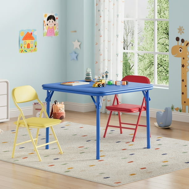QinaQin Juego de mesa y sillas plegables para niños, ideal para comedor, guardería, salón de clases o actividades infantiles en casa