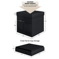 thumbnail image 3 of Lavish Home Set of Two 15-inch Folding Ottomans with Storage Pockets, Black, 3 of 6