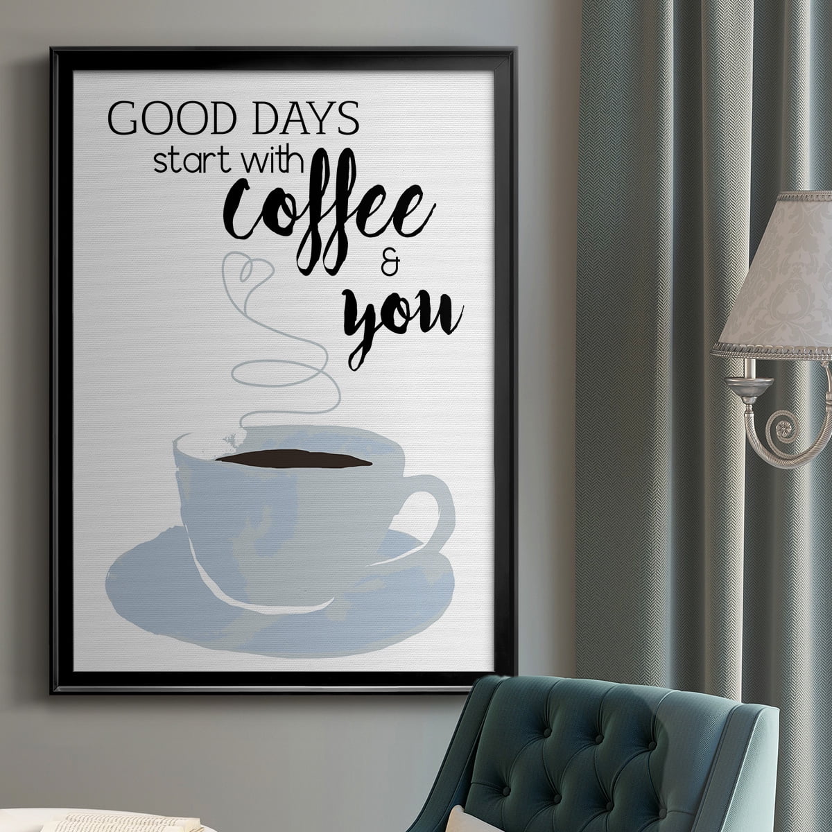 Start With Coffee & You Premium Framed Print - Ready to Hang
