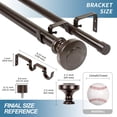 thumbnail image 2 of Urbanest Adjustable Double Curtain Rod Set Semplice Manhattan Finials – 1″ Front & 3/4″ Back Rod With Bronze Rod, 28–48 Inches, 2 of 6