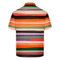 thumbnail image 4 of ZCFZJW Men's Classic Fit 100% Cotton Soft Short Sleeve Colorful Stripe Print Polo Shirt Big and Tall Regular Fit Casual Button up V Neck Henley Shirts Tops Multicolor#08 L, 4 of 4