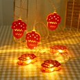 thumbnail image 4 of Decoración navideña y para bodas, 10 bombillas, acogedor detalle para el hogar durante las vacaciones, luces LED de color blanco cálido con forma de piña, 4 of 8