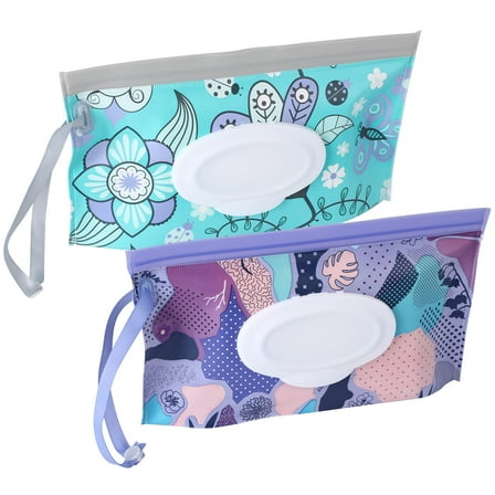 2PCS Baby Wipe Dispenser,Portable Refillable Wipe Holder, Wipe Dispenser Bag