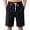 Black_004, variant on Domuza Mens Cotton Linen Shorts Summer Casual Classic Drawstring Elastic Waist Shorts with Pocket Beige 4XL