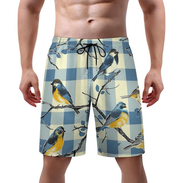 NICKSUN Men's Swim Trunks, Cute Print Quick Dry Summer Board Beach Shorts with Mesh Lining and Pockets