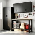 thumbnail image 6 of IKIMI 3-Piece Garage Storage Cabinet Set, Heavy Duty Metal Garage Cabinets System Workshop Set with 1* Tall Garage Storage Tool Cabinets and 2 * Wall Mounted Cabinet, Black, 6 of 9