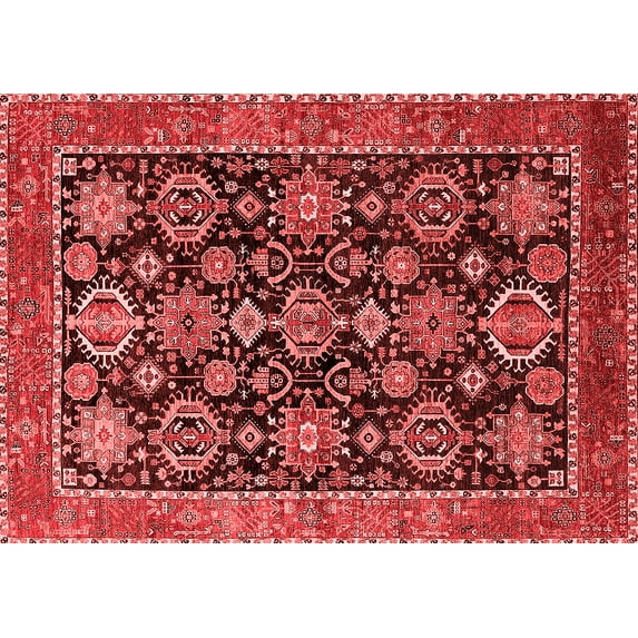 Ahgly Company Indoor Rectangle Oriental Red Industrial Area Rugs, 2' x 5'
