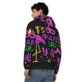 thumbnail image 4 of Honeii Mardi Gras with Flamingo Print Hoodies for Men, Pullover & Full Zip, Breathable Zip up Hoodie, Sweatshirt-Medium, 4 of 5