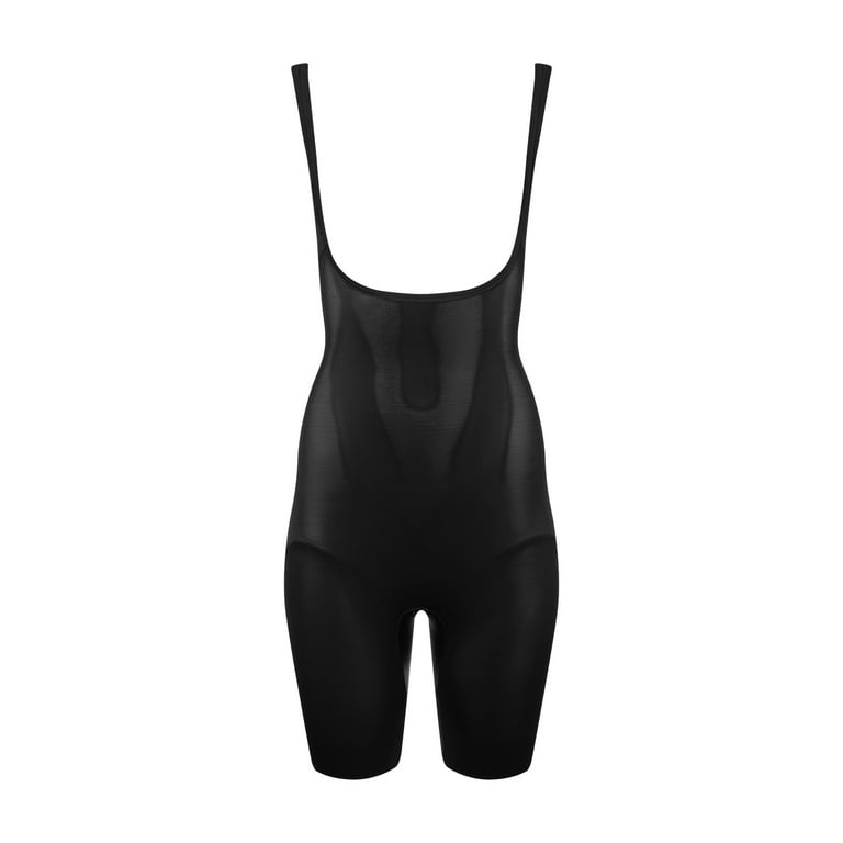Buy HONEYLOVE Womens Stretchy Bodycon Adjustable Spaghetti Strap Open Back  Bodysuit Leotard at