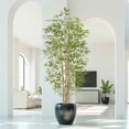 thumbnail image 5 of Artificial Bamboo Tree, Fake Bamboo Plant 7FT Tall with 6 Natural Real Bamboo Trunks, Artificial Tree Indoor Decor Faux Silk Tree for Home Office Living Room Modern Decor, 5 of 11