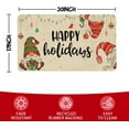 thumbnail image 3 of Christmas Door Mat Outdoor for Front Door Decorations,Happy Holidays Christmas Gnome Doormat,Winter Xmas Holiday Welcome Floor Mat Rug for Porch Entrance Farmhouse Decor,30" x 17", 3 of 6