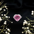 thumbnail image 6 of Rosec Jewels Lab Grown Pink Sapphire Heart Engagement Ring with Diamond Halo (5.6 Carat, AAAA Grade) - Gift For Special Occasions, 925 Sterling Silver, US 4.00, 6 of 9