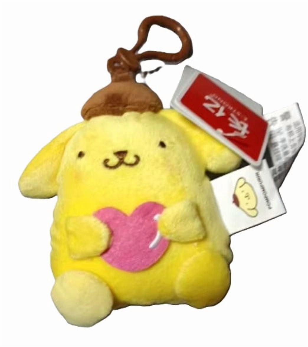 Sanrio Pompom Purin Pompompurin Plush Keychain Plush Key Clip Backpack Clip, 1 count