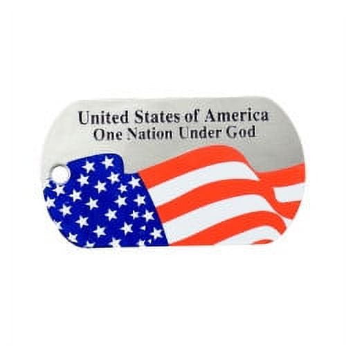 One Nation Under God Stainless Steel Dog Tag Necklace-Joshua 1:9 (4 Pack) by Shields of Strength