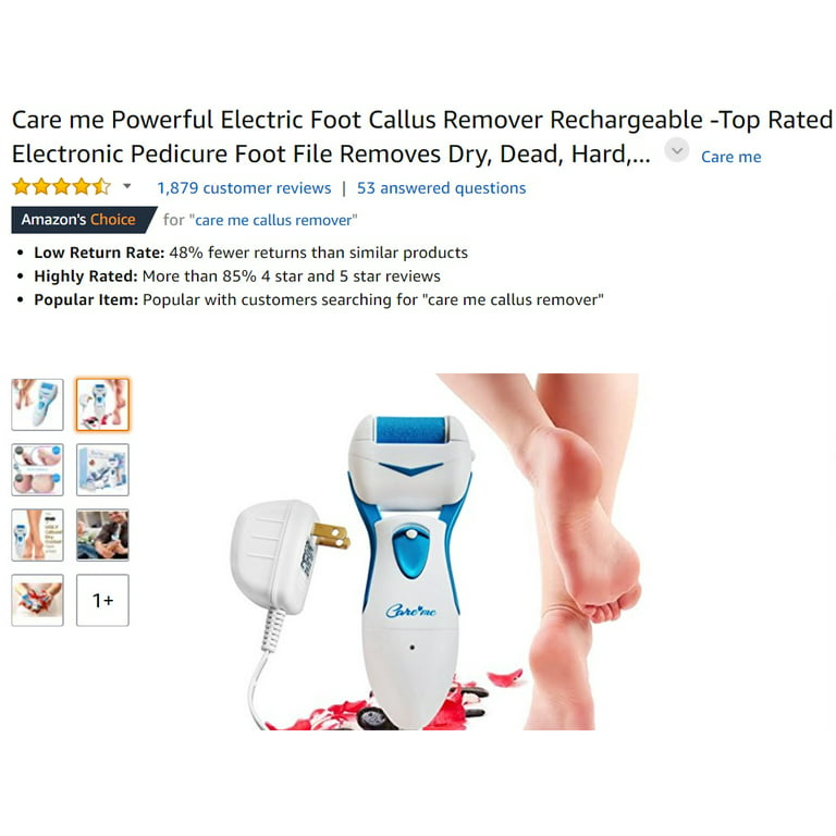 BOMPOW Foot File Electric, Callus Hard Skin Remover, Pedicure Foot File  Tools with 2 Rollers and Rechargeable Foot Care Tool for Dry Dead and  Cracked Feet, Blue (blue) : : Beauty