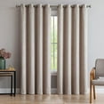 thumbnail image 3 of Warm Home Designs 1 Pair of 54 x 84 Beige Ivory Blackout Curtains with Embossed Textured Damask Pattern. EV Ivory 2x54x84, 3 of 6