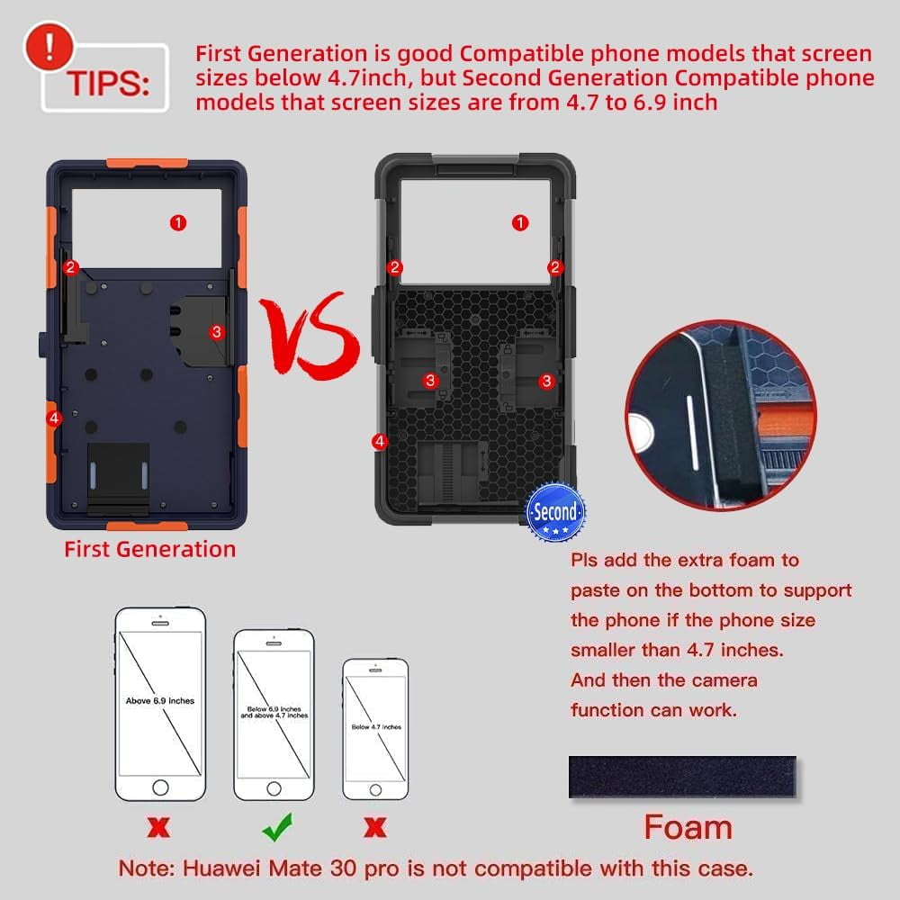 Prociv Universal Underwater Phone Case for Snorkeling, IP68 Professional Diving Waterproof Outdoor Cellphone Case with Lanyard for Most of Samsung Galaxy and iPhone Series Black
