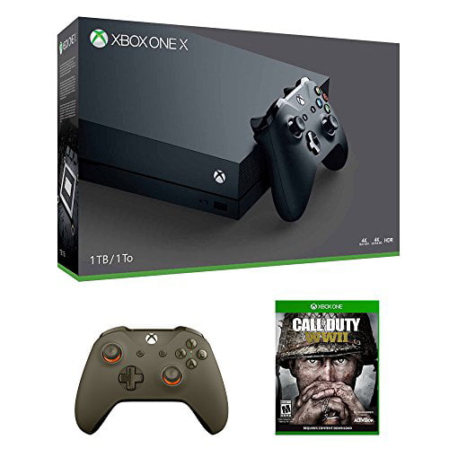 assistance custom make worse Xbox One X Call of Duty WWII Bundle (3 Items): Xbox One X 1TB Console, Call  of Duty WWII Game, and Green Wireless Controller - Walmart.com