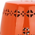 thumbnail image 2 of Safavieh  Quatrefoil Orange Ceramic Decorative Garden Stool, 2 of 2