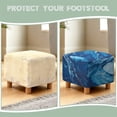 thumbnail image 6 of SCRAWLGOD Marble Print Dark Blue Ottoman Cover, Square Ottoman Cover Footrest Sofa Slipcovers Stool Covers Soft Footstool Covers Slipcovers Stretch Furniture Protector with Anti-Slip Band, 6 of 7
