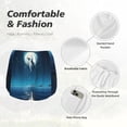 thumbnail image 4 of Balery Night Sky Moon Dolphin Pantalones cortos deportivos para mujer con forro y dos bolsillos, elásticos, para entrenamiento, gimnasio, yoga-Small, 4 of 7