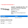 thumbnail image 2 of Camshaft - Compatible with 1986 - 1991 Ford Aerostar 3.0L V6 12-Valve OHV 1987 1988 1989 1990, 2 of 2